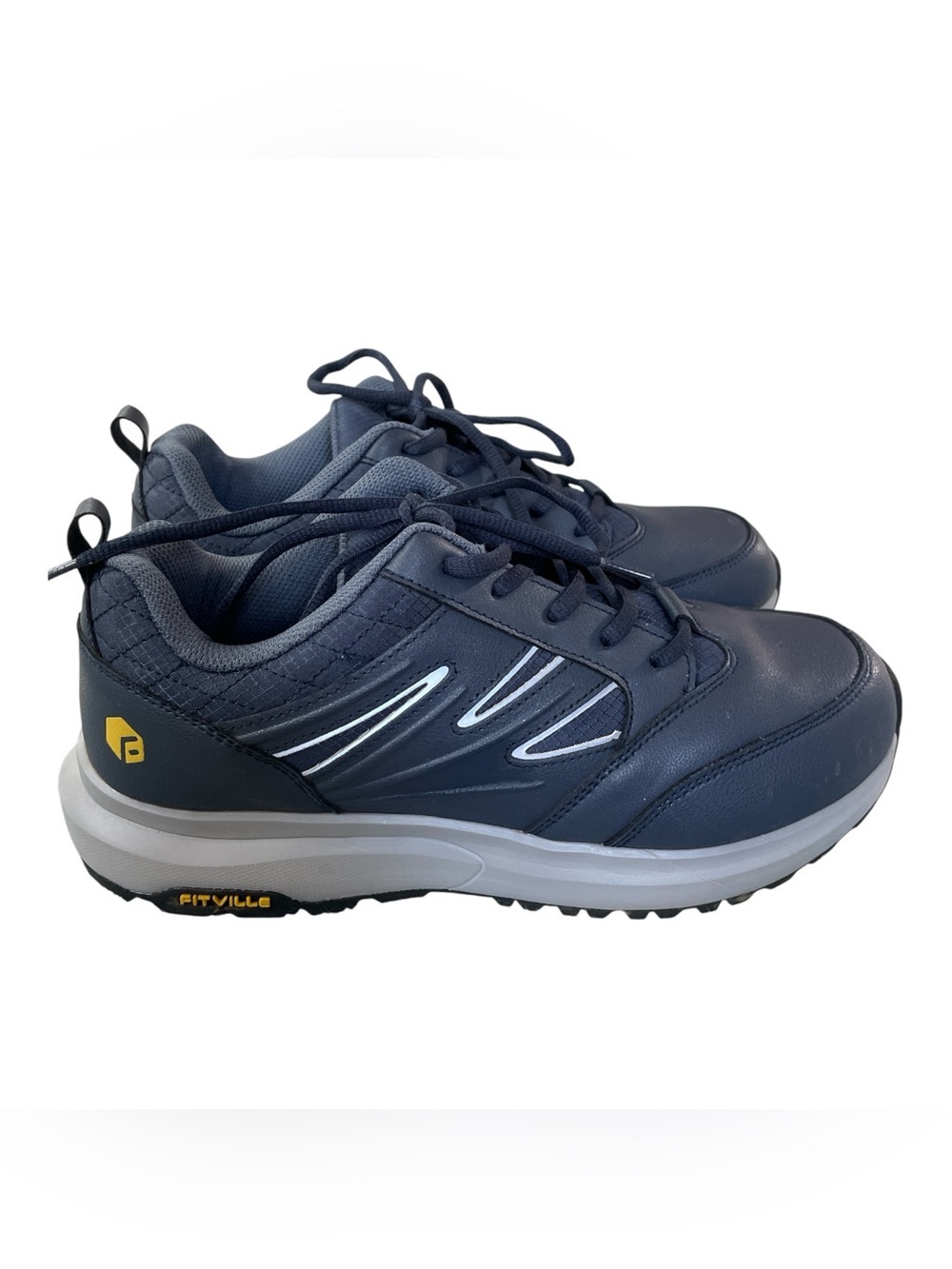 FitVille Sturdy Core V2 Men's Hiking Walking Shoes Navy Size 10 Extra Wide